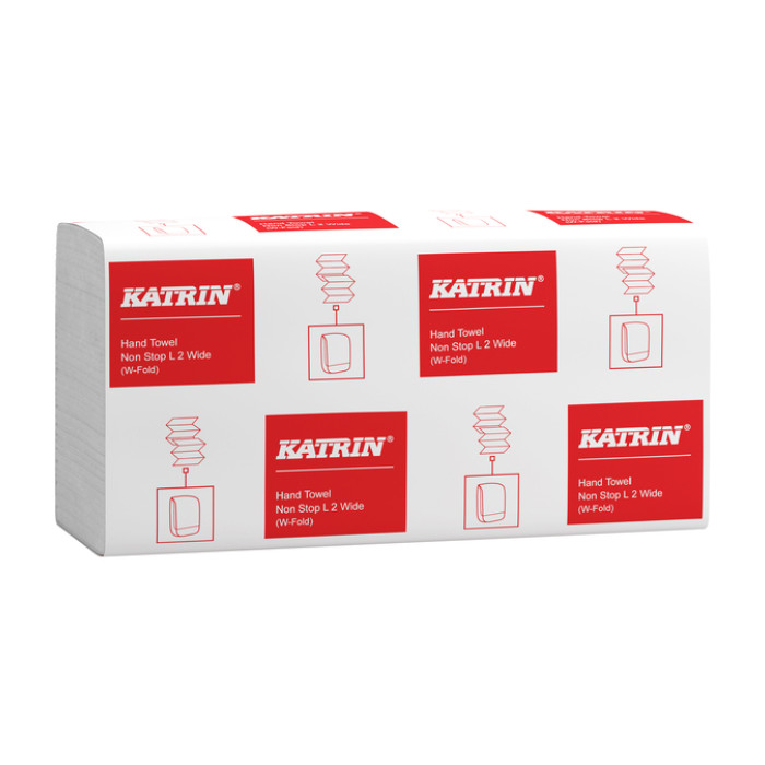 Handdoek Katrin w-vouw 2-laags 240x320mm 25x120 vel wit 61549