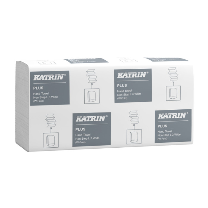 Handdoek Katrin Plus w-vouw 3-laags 240x320mm 25x90 vel wit 61563