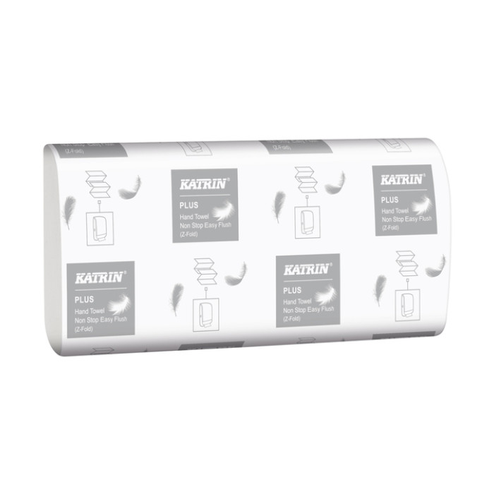 Handdoek Katrin Plus z-vouw 2-laags 203x240mm 15x160 vel wit 61624