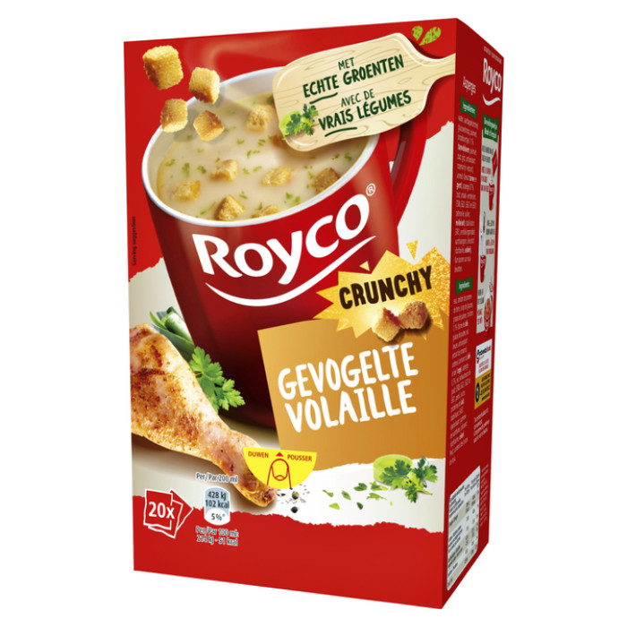 Soep Royco gevogelte met croutons 20 zakjes