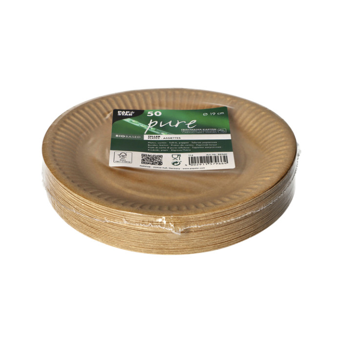 Bord Papstar 190mm karton bruin 50 stuks