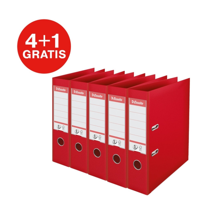 Ordner Esselte Vivida No.1 multipack 75mm A4 5 stuks rood