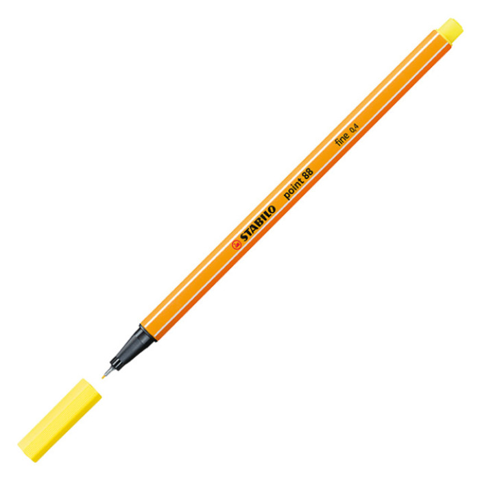 Fineliner STABILO point 88/24 fijn citroengeel