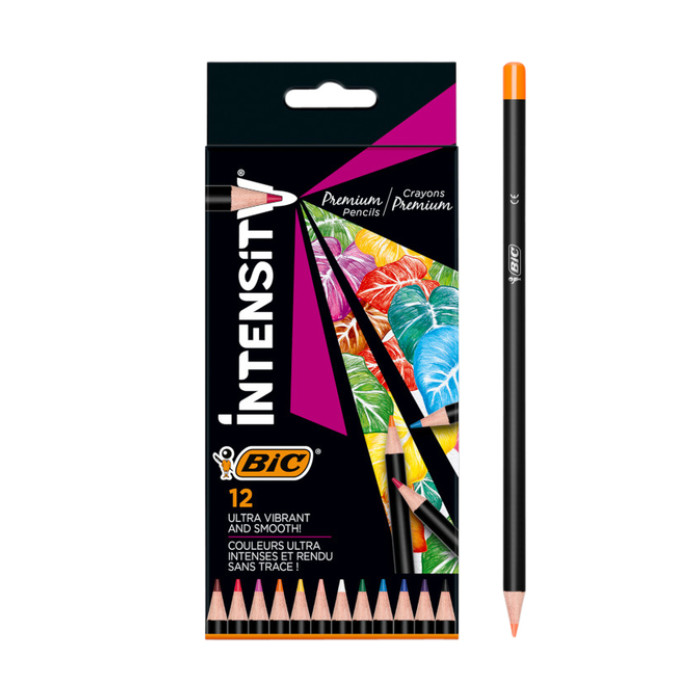 Kleurpotloden Bic Intensity Premium assorti etui à 12 stuks