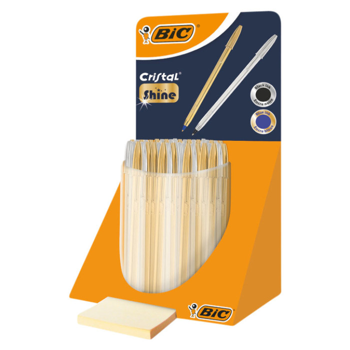 Balpen BIC Cristal medium goud en zilver