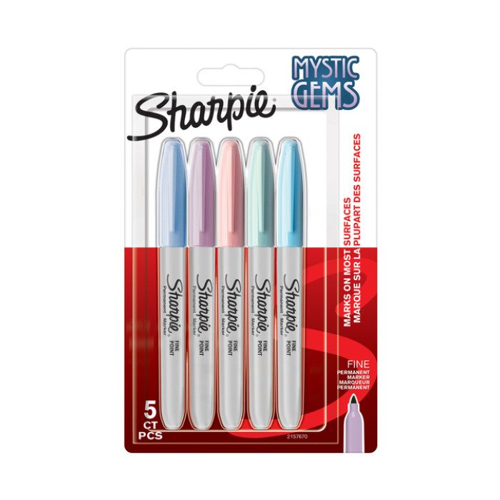 Viltstift Sharpie rond Mystic Gems assorti blister à 5 stuks