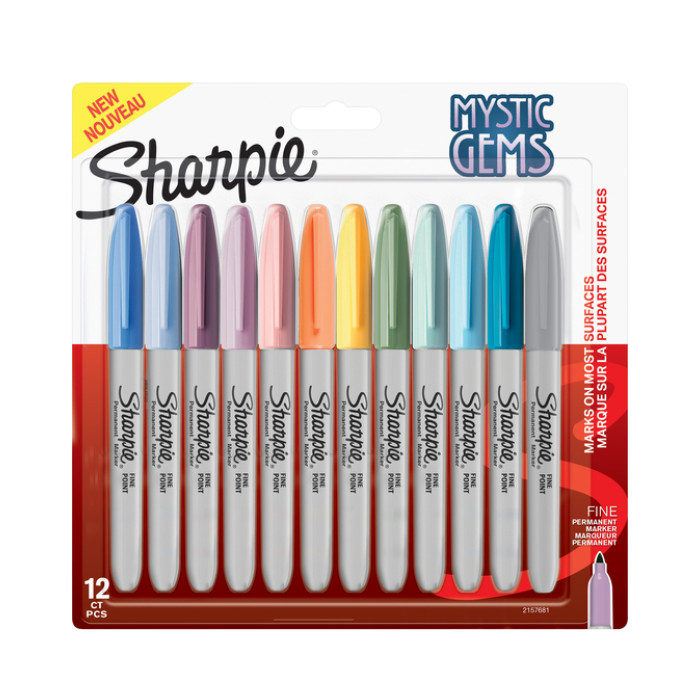 Viltstift Sharpie rond Mystic Gems assorti blister à 12 stuks