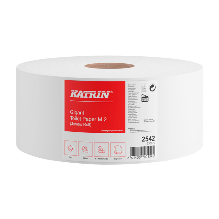 Toiletpapier Katrin Gigant M jumbo medium 2-laags 300m wit 2542