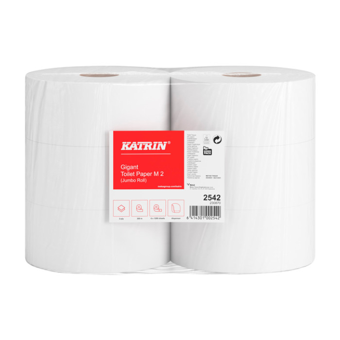 Toiletpapier Katrin Gigant M jumbo medium 2-laags 300m wit 2542