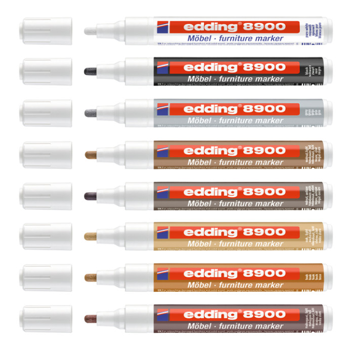 Viltstift edding 8900 meubel rond 1.5-2mm spierwit blister à 1 stuk