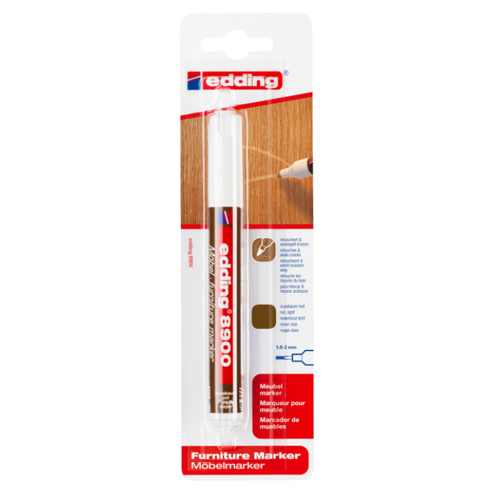 Viltstift edding 8900 meubel rond 1.5-2mm licht notenhout blister 1st