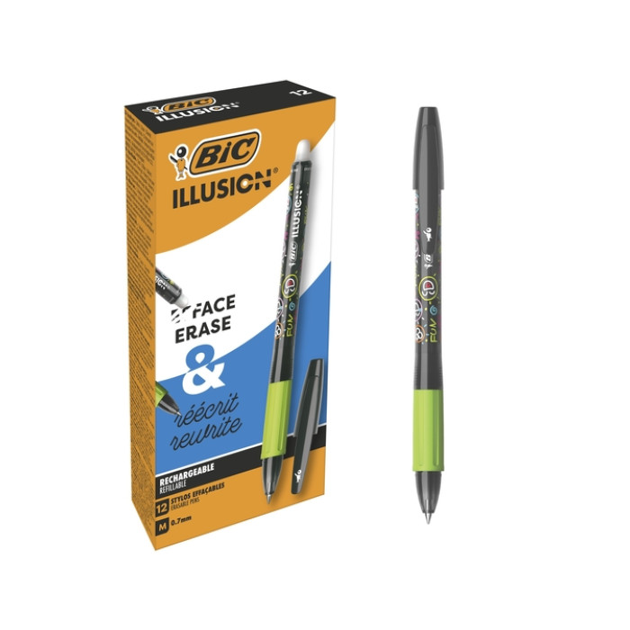 Gelschrijver Bic Gel-ocity illusion medium zwart