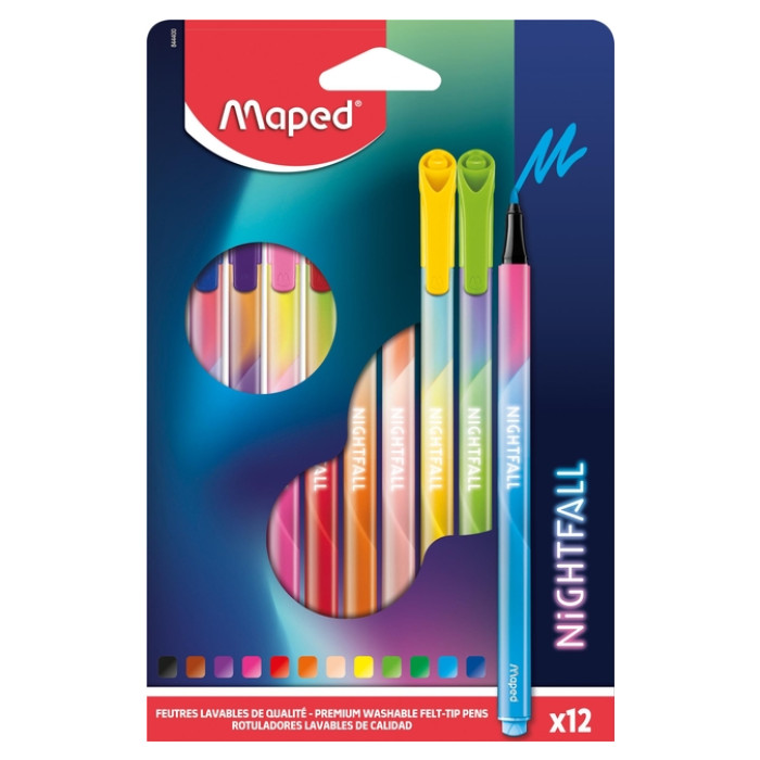 Viltstift Maped Nightfall set á 12 kleuren