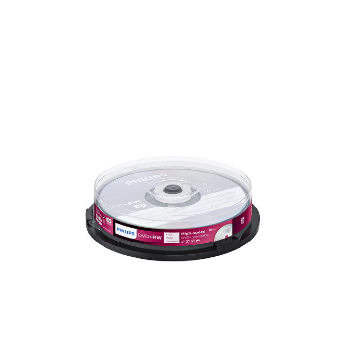 DVD+RW Philips 4.7GB 4x SP 10 stuks