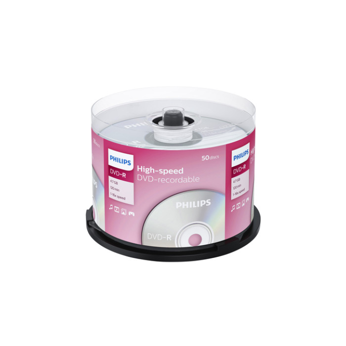 DVD-R Philips 4.7GB 16x SP 50 stuks