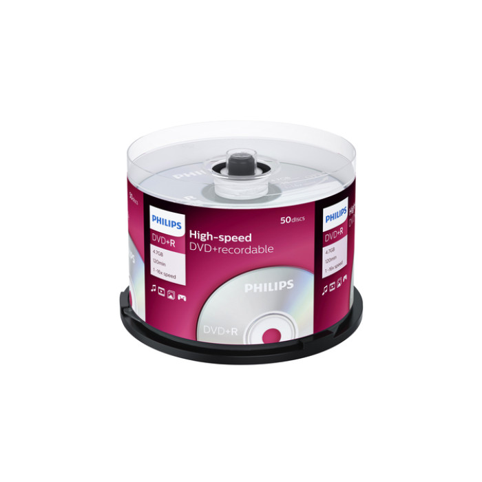 DVD+R Philips 4.7GB 16x SP 50 stuks