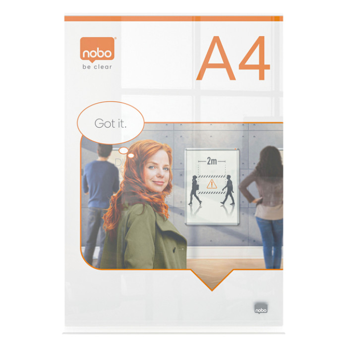 Infobord Nobo Premium Plus A4 acryl vrijstaand