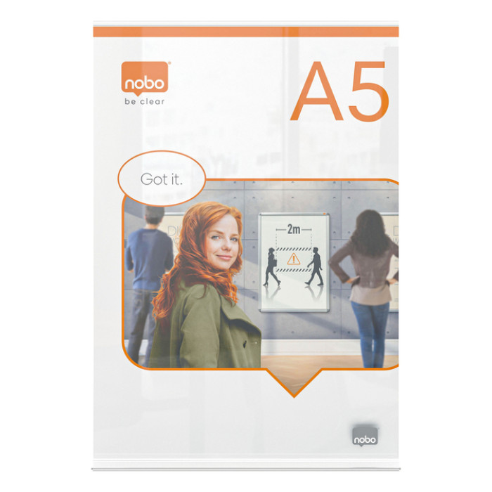 Infobord Nobo Premium Plus A5 acryl vrijstaand