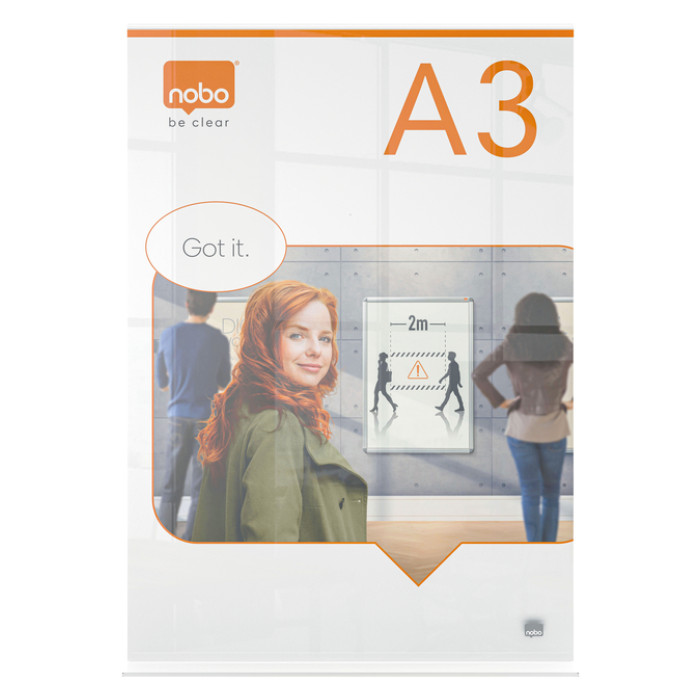 Infobord Nobo Premium Plus A3 acryl vrijstaand