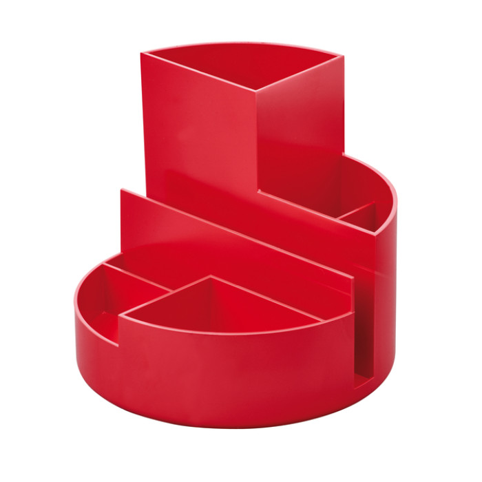 Pennenkoker MAULroundbox Blauwe Engel recycled 6 vaks rood