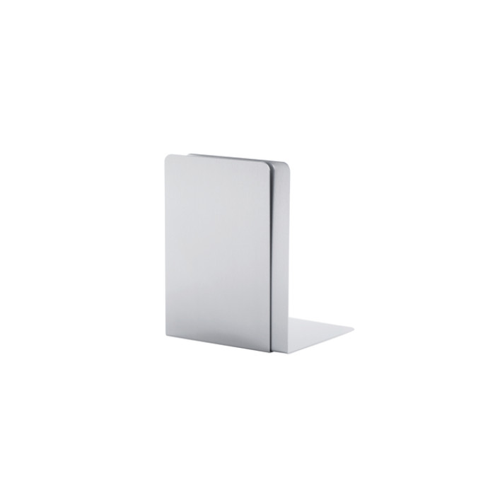 Boekensteun MAUL aluminium 12x12x17.5cm set 2 zilver