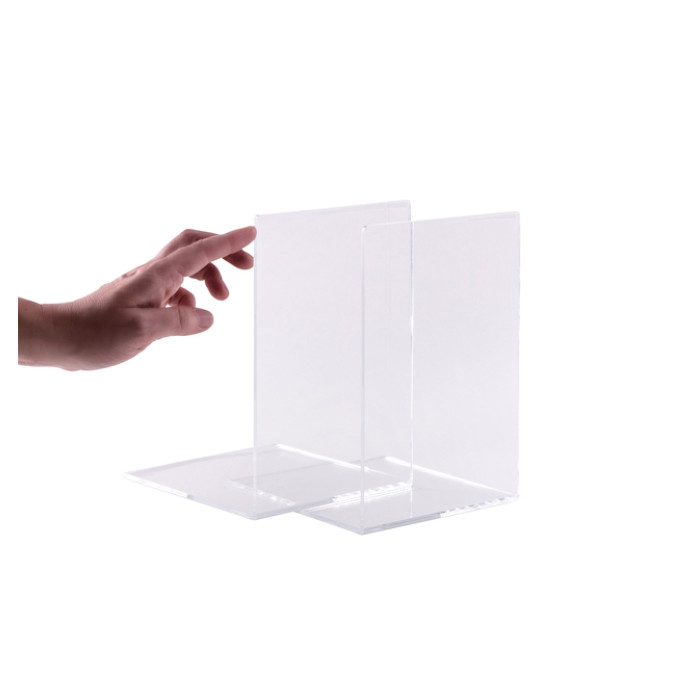 Boekensteun MAUL acryl 16x15x21cm set 2 glashelder