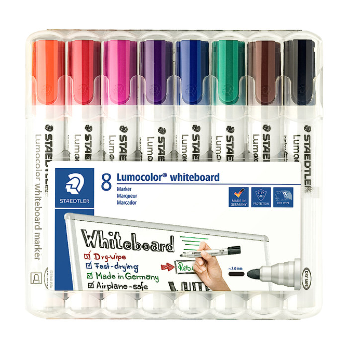Whiteboardmarker Staedtler Lumocolor 351 set à 8 stuks assorti