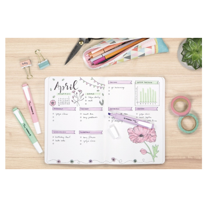 Markeerstift STABILO Swing cool 275/4 pastel assorti etui à 4 stuks