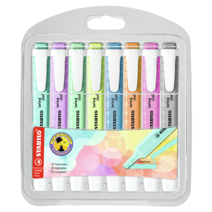 Markeerstift STABILO Swing cool 275/8 pastel assorti etui à 8 stuks