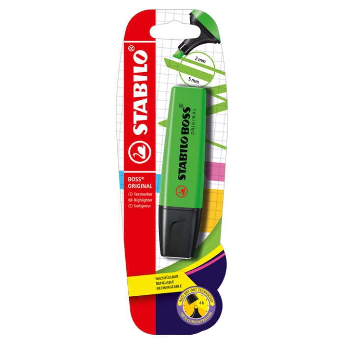 Markeerstift STABILO BOSS Original 70/33 groen blister à 1 stuk