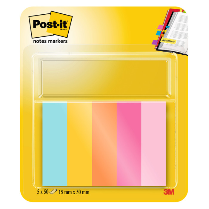 Markeerstrook Post-it 670 15x50mm Beachside 5 stuks