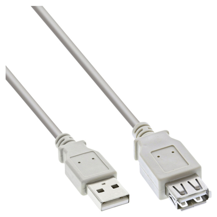 Kabel Inline verlengkabel USB-A 2.0 M-V 3 meter grijs