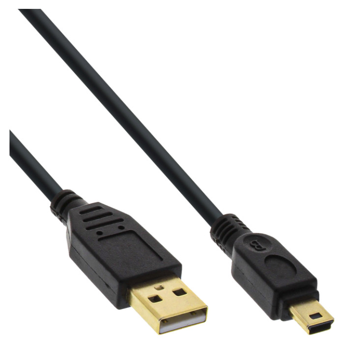 Kabel Inline USB-A USB mini-B 2.0 M 5pin 2 meter zwart