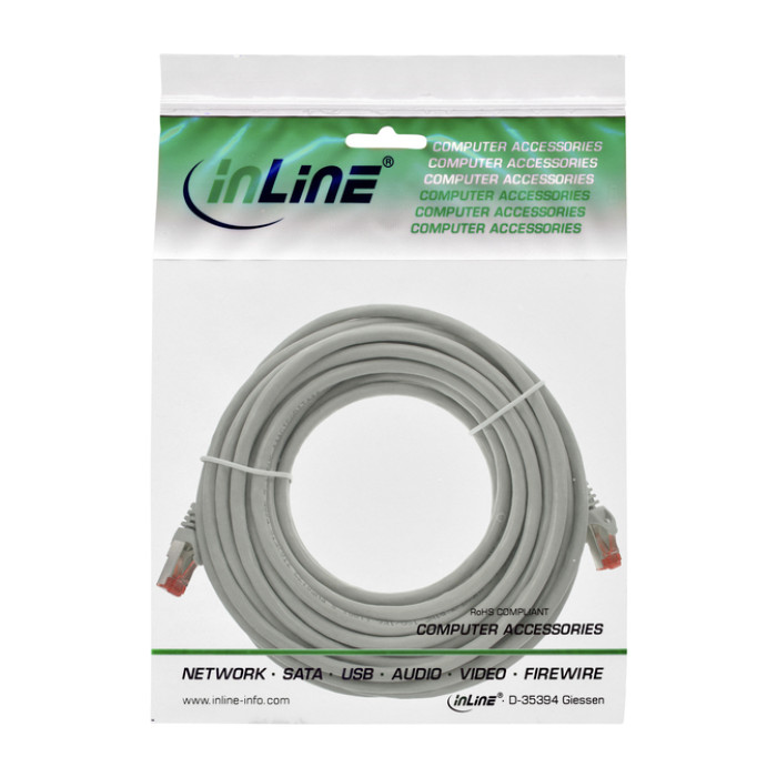 Kabel InLine Cat.6 S FTP koper 3 meter grijs