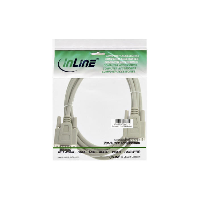 Kabel InLine S VGA 15HD M-M 2 meter beige en grijs