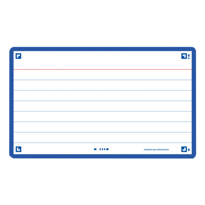Flashcard Oxford 2.0 75x125mm 80 vel 250gr lijn blauw