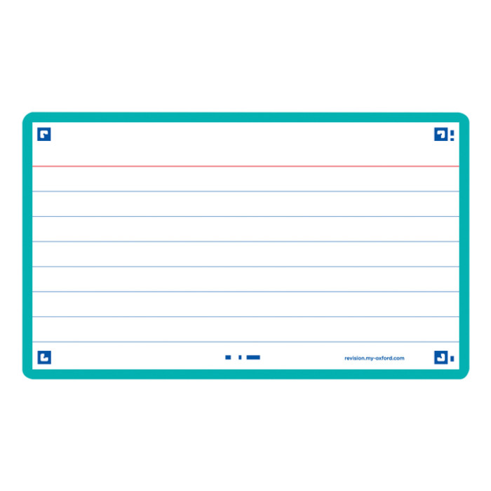 Flashcard Oxford 2.0 75x125mm 80 vel 250gr lijn mint