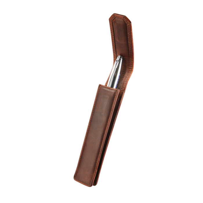 Pennenetui Maverick The Original 1-delig leer bruin