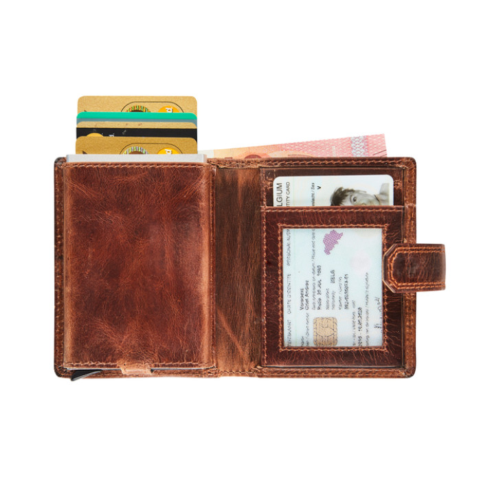 Kaarthouder Maverick The Original super compact RFID leer bruin