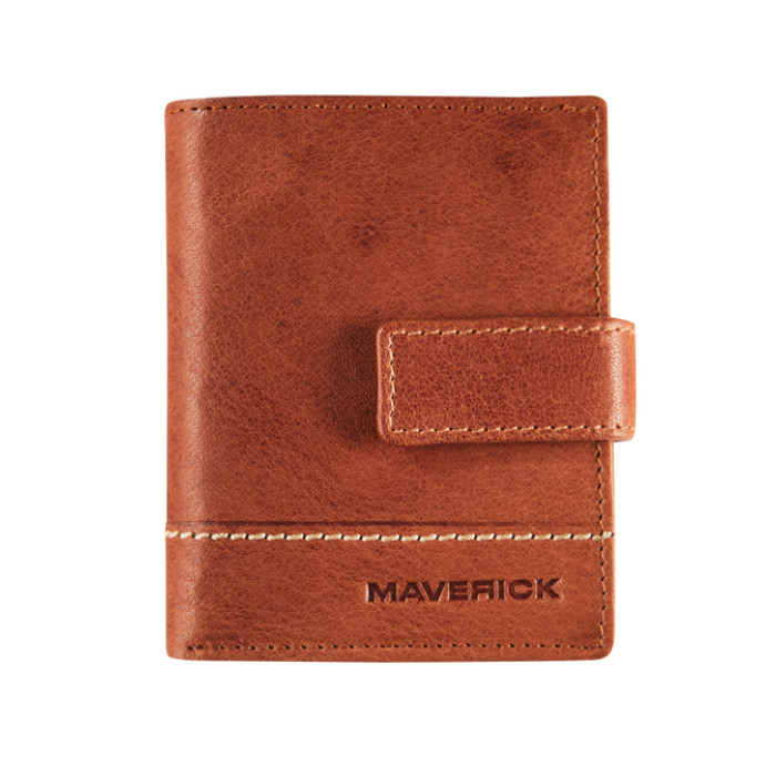 Kaarthouder Maverick Rough Gear compact RFID leer cognac