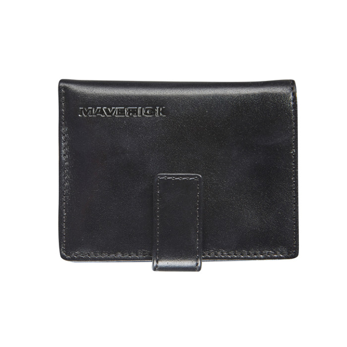 Kaarthouder Maverick All Black super compact RFID leer zwart