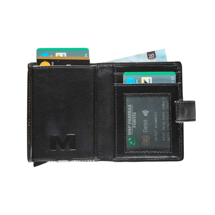 Kaarthouder Maverick All Black super compact RFID leer zwart