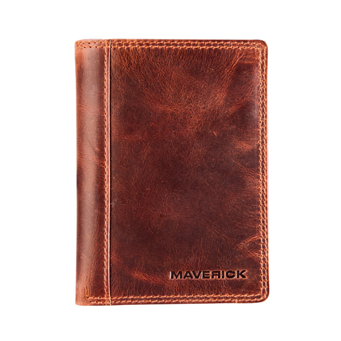 Portefeuille Maverick The Original met kleingeldvak RFID leer bruin