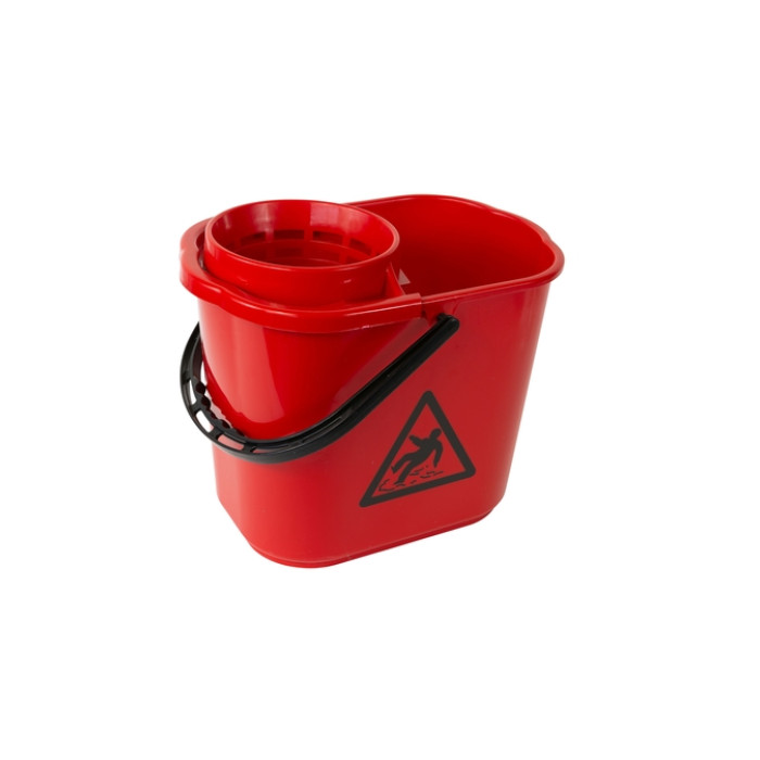 Mopemmer spaans Cleaninq met korf 12L rood