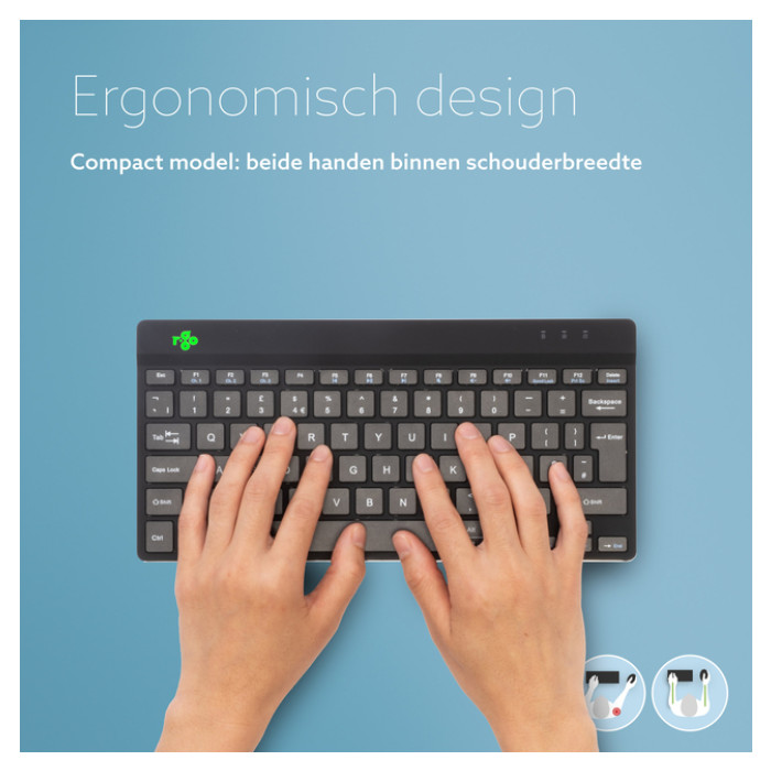 Toetsenbord R-Go Ergonomisch Compact Break QWERTY zwart