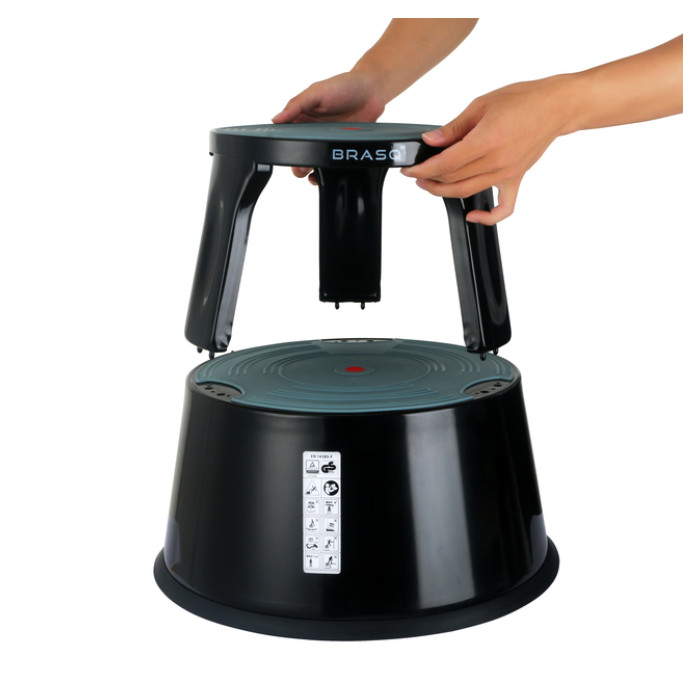 Opstapkruk BRASQ 42cm metaal zwart