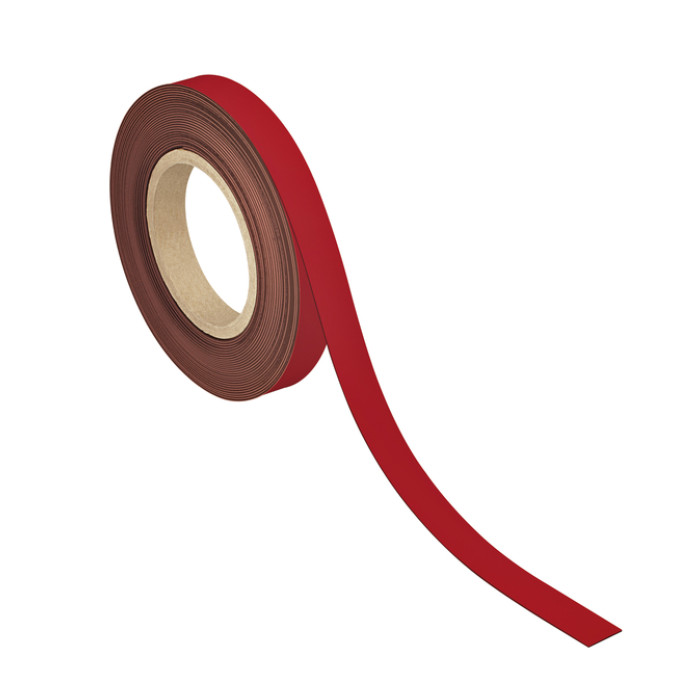 Magneetband MAUL beschrijf- wisbaar 10mx20mmx1mm rood