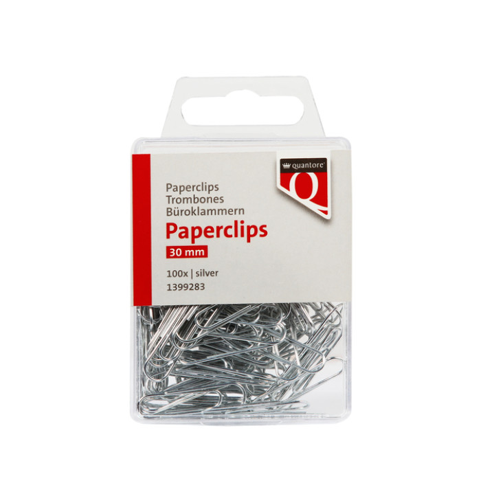 Paperclip Quantore 30mm rond 100 stuks zilver