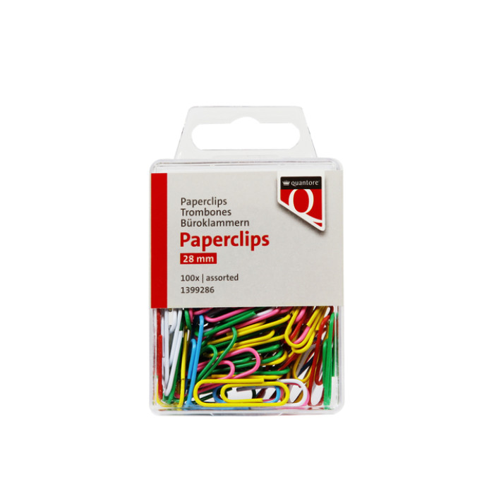 Paperclip Quantore 28mm 100 stuks assorti