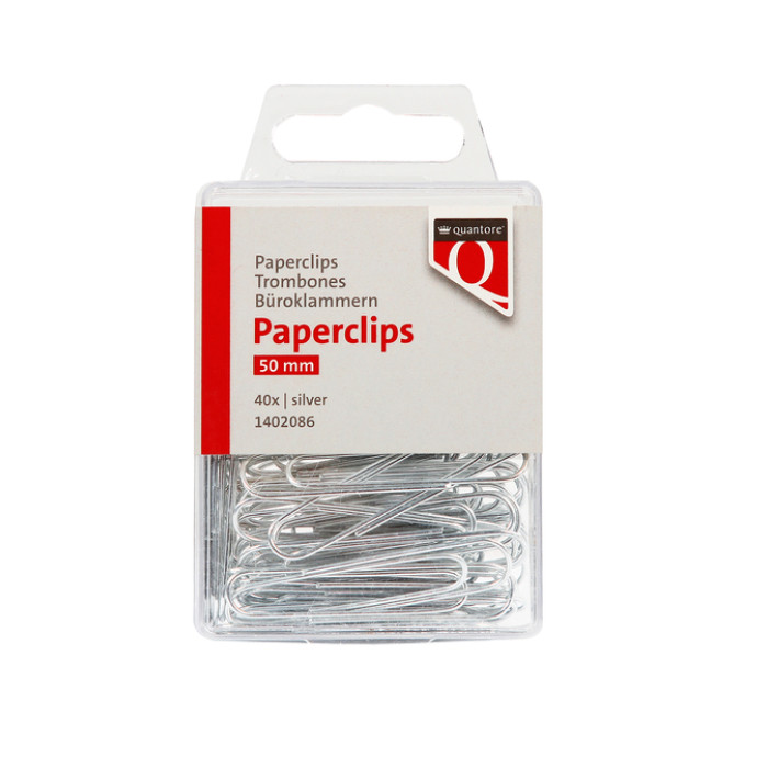Paperclip Quantore 50mm rond 40 stuks zilver